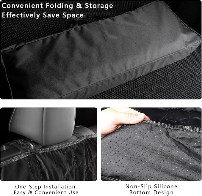Dog Seat Covers for Tesla Model Y/3/S - Breathable Quilted Fleece Pet Liner Waterproof and Scratchproof Back Seat Protector Model Y Accessories with Hammock Design