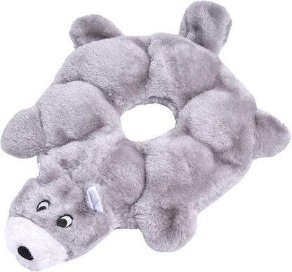 ZippyPaws Loopy - No Stuffing Dog Toys to Keep Them Busy, for Small, Medium, & Large Dogs, Squeaky Pet Toy for Boredom, Unstuffed Chew Toy, Soft Plush Puppy Products, Wolf - 10"