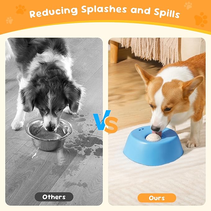 Dog Licking Toy, Slow Feeder Dog Bowls for Medium Large Breeds, Anti-Slip Dog Lick Bowl for 3/4 Cup Yogurt, Bone Broth, and Other Liquid Treat, Licking Bowl for Dietary Supplement (Blue)
