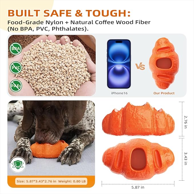 Interactive Dog Toys for Aggressive Chewers, Indestructible Dog Toy to Keep Them Busy, Durable Dog Chew Toys for Large & Medium Breeds, Frozen Enrichment Treat Holder for Anxiety Relief