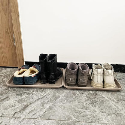 PetLike Boot Tray for Entryway Indoor, Pet Food Mat, 16.7 x 12.8 inch 2 Packs, Waterproof Shoe Tray for Indoor and Outdoor, Multi-Purpose Trays for Boots, Shoes, Pets, Garden