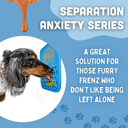 Premium Lick Mat for Dogs & Cats with Suction Cups and Spatula Spreader for Pet Separation Anxiety Relief, Slow Feeder, Perfect with Peanut Butter, Occupying Tactic, Grooming, and Travel