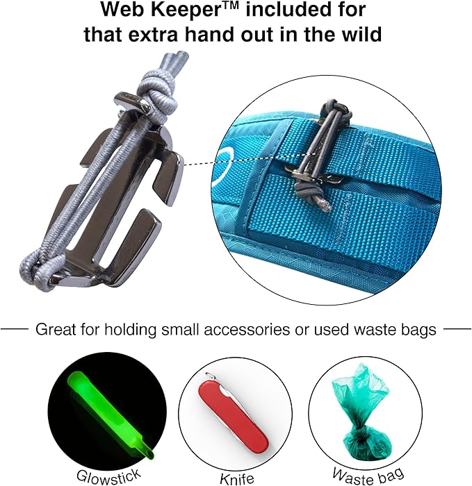 Kurgo RSG Active Utility Belt - Adjustable Adventure Dog Belt - MOLLE-Compatible - Reflective Trim - Lightweight, Comfortable Fit - Hands-Free