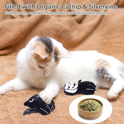 Retro Shaw Catnip Toys, 4 Pack, Fun Cat Toys with Crinkle Sound Inside, Ideal Interactive Kitten Toys for Indoor Cat Nip Kitty Kicker Pet Toy, 3.7Inches