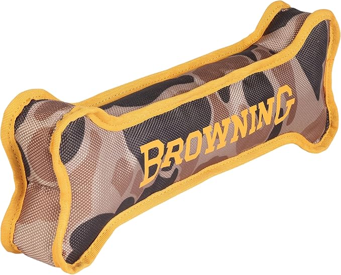Browning Pet Training Tools, Durable Dog Toys for Tug and Fetch, Canvas Bone (Vintage Camo), Small