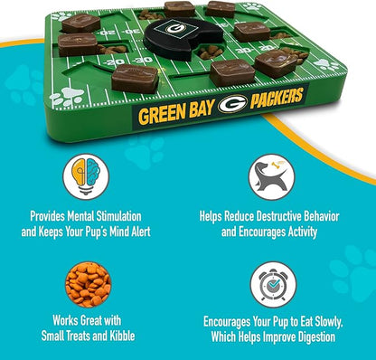 Pets First NFL Green Bay Packers Puzzle Toy - Interactive Dog Puzzle Treat Toy