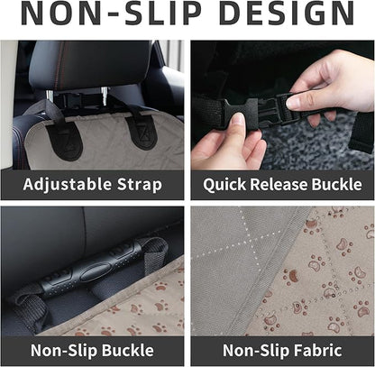 Easy-Going Waterproof Dog Car Seat Cover, Pet Front Cover for Cars, Durable and Nonslip Dog Seat Protector for Trucks, Jeep, SUV and Cars (Front Seat, Grey)