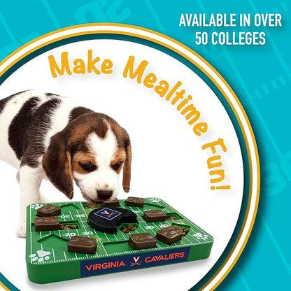 NCAA Puzzle Toy Slow Feeder, Puzzle Treat Dog Toy, Interactive Dog Treat Toy, Dog Puzzle Feeding Slow Toy (Virginia Cavaliers)
