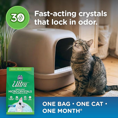 Ultra Fresh Scented Micro Crystals Premium Cat Litter - 99.9% Dust Free, Soft on Paws - 15 Lbs. Total (3pk of 5 Lbs.)