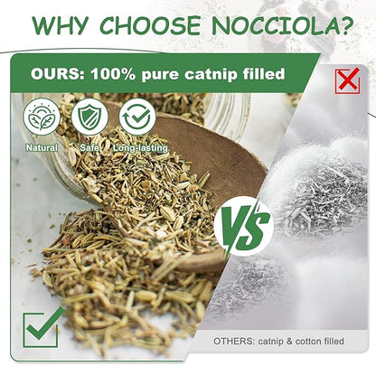 Nocciola 3 Pack Catnip Toys for Cats, Funny Cat Toys Filled with 100% Pure Organic Catnip, Safe Kitten Teething Chew and Kicker Toys