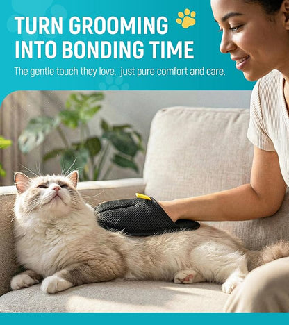 Pet Hair Removal Glove for Dogs & Cats - Upgraded Reusable Electrostatic Pet Hair Glove, Pet Hair Remover Tool for Laundry, Couch, Carpet & Car Seat, Gentle Grooming Mitt