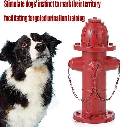 16" H Metal Fire Hydrant for Dogs to Pee On, Vintage Dog Fire Hydrant Pee Post for Outdoor Garden Decor, Fake Fire Hydrant Fit from Small to Medium-Sized Dog Breeds