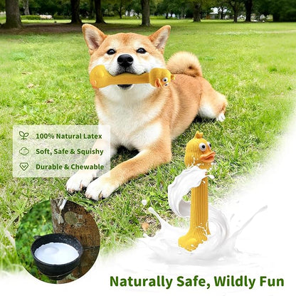 Latex Squeaky Dog Toys, 3 Pack Soft Rubber Dog Chew Toys, 8.7" Standing Stick Animal Pet Toy to Keep Them Busy, Interactive Fetch Squeak Toy for Puppy Small Medium Dogs