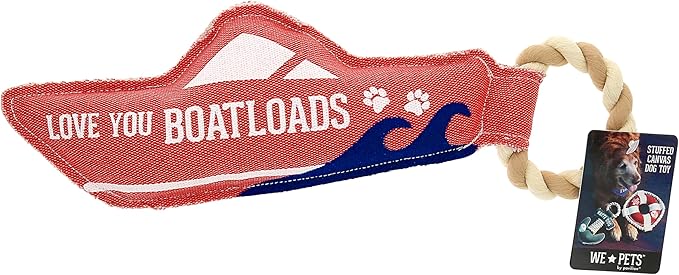 Pavilion - Love You Boatloads - 13" Puppy Dog Toy with Rope Handle K-9 Furry Companion Boat Lake Beach Gift