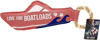 Pavilion - Love You Boatloads - 13" Puppy Dog Toy with Rope Handle K-9 Furry Companion Boat Lake Beach Gift