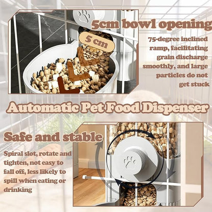 Hanging Automatic Pet Food Water Dispenser, Auto Gravity Pet Feeder and Waterer Set, Cage Cat Food Bowl Dog Feeding Station for Small Dog Cat Rabbit
