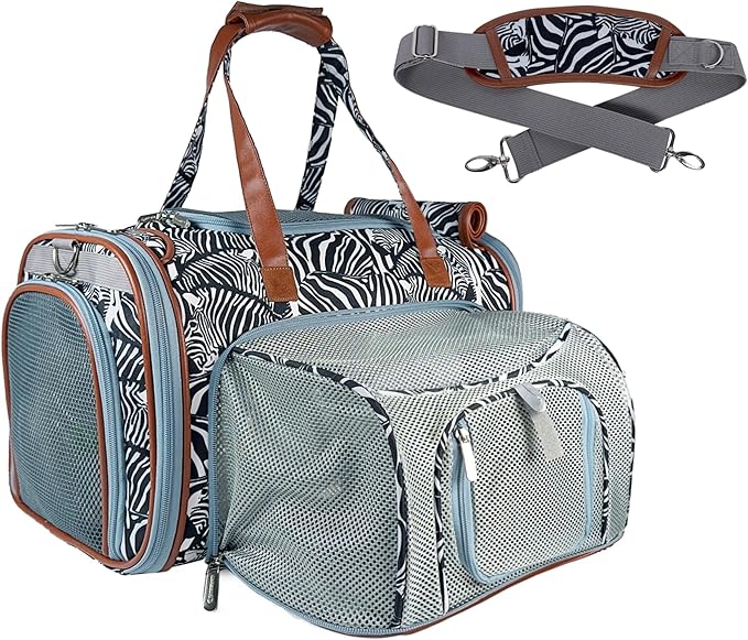 Mr. Peanut’s Gold Series Standard Size Expandable Pet Carrier (Zzzebra)