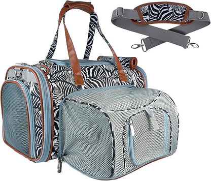 Mr. Peanut’s Gold Series Standard Size Expandable Pet Carrier (Zzzebra)