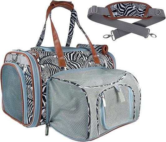 Mr. Peanut’s Gold Series Standard Size Expandable Pet Carrier (Zzzebra)