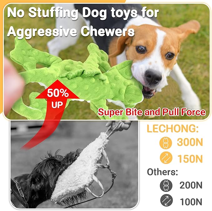 No Stuffing Dog Toys for Aggressive Chewers, Squeaky Dog Toys for Large Medium and Small Dogs, Puppy Dog Chew Toys to Keep Them Busy Pack of 5