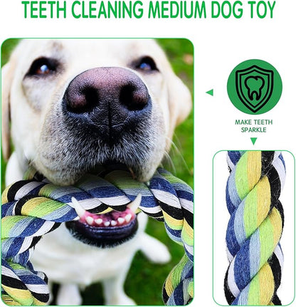 12 Pack Dogs Rope Toys for Large/Medium/Small Aggressive Chewers, Tough Cotton Dental Rope Toys Kit, Heavy Duty Dog Tug of War Toy for Chewing, Playing, Teething, Teeth Cleaning, Tossing and Catching