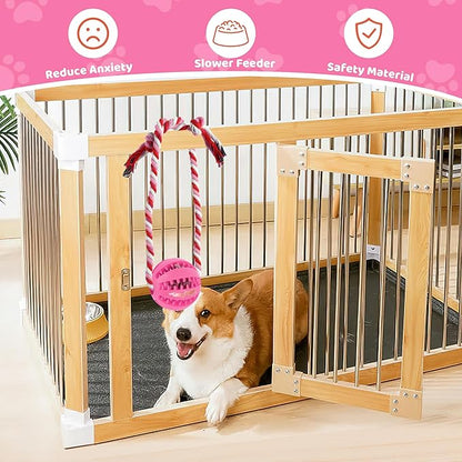Interactive Dog Toys, Crate Training Aids for Puppies, Reduce Stress Anxiety Peanut Butter Dog Food Treat Dispenser Toys(Pink)