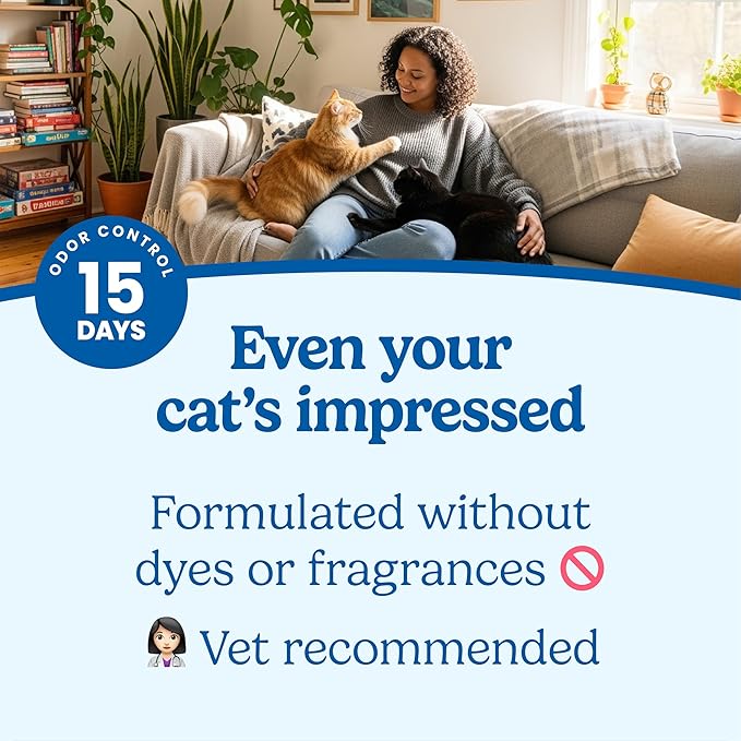 Fresh Step Advanced Simply Unscented Multi Cat Clumping Cat Litter, Low Dust, Odor Control with Activated Charcoal Tech, Compatible in Automatic Litter Boxes, 18.5 lb.