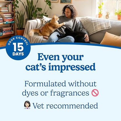 Fresh Step Advanced Simply Unscented Multi Cat Clumping Cat Litter, Low Dust, Odor Control with Activated Charcoal Tech, Compatible in Automatic Litter Boxes, 18.5 lb.
