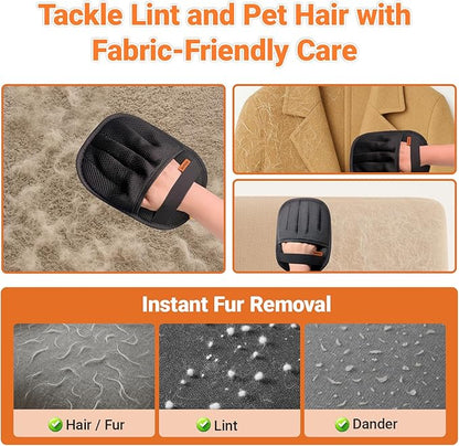 Premium Magic Brush Pet Hair Removal Gloves (3pcs) - Reusable & Washable 5-Finger Design for Furniture, Car Seats, Carpet, Laundry - for Surfaces, Not Pet Grooming