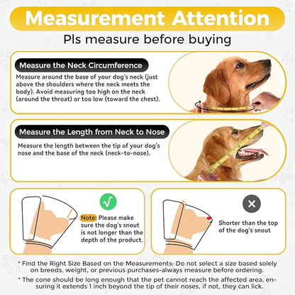 Upgraded Dog Cone Collar for Dogs After Surgery, Soft Transparent Pet Recovery Collar for Large Medium Small Dogs, Depth Adjustable Dog Cone Collar, Elizabethan Collar (M, Black)