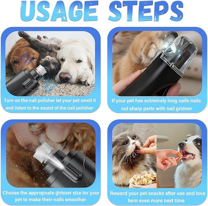 2-in-1 Cat Nail Clippers & Dog Nail Clippers Trimmers for Large Medium Small Dogs Cats Claw Trimmer Quick Sensor and Safety Guard USB Rechargeable with 2 LED Lights Dogs Nail Trimmer