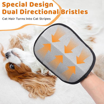 Pet Hair Remover Glove for Dogs & Cats, Newly Upgraded Reusable Electrostatic Pet Hair Gloves, Pet Hair Remover Tool for Clothing, Couch, Carpet, Car Seat（1Pcs-Blue