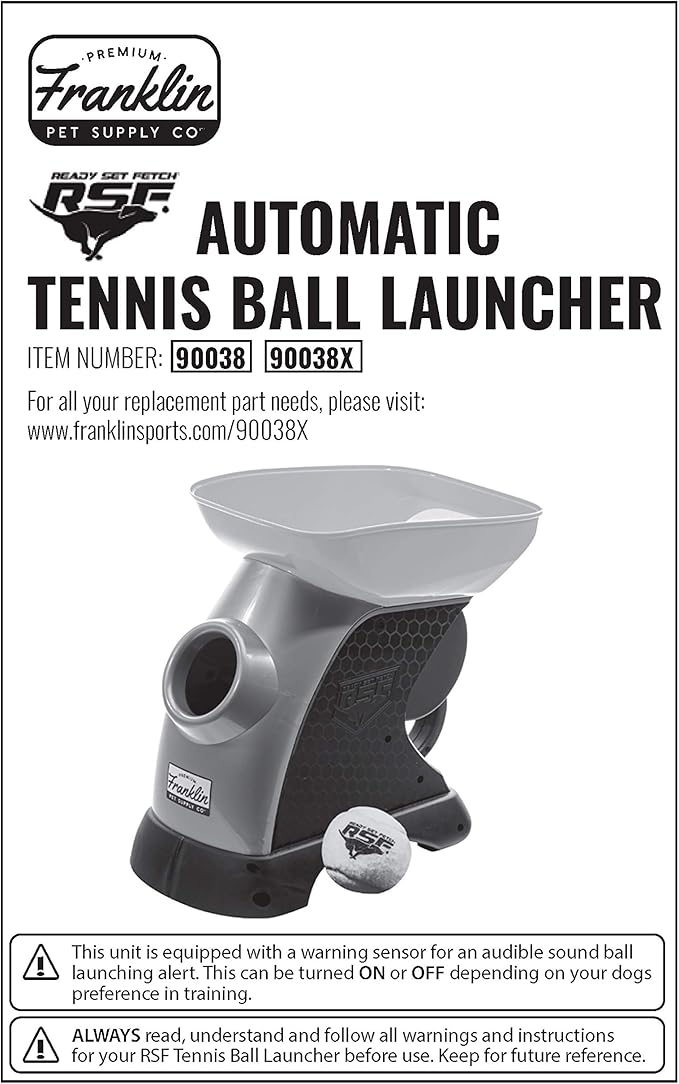 Franklin Pet Supply Ready Set Fetch Automatic Tennis Ball Launcher Dog Toy - Authentic Tennis Ball Thrower - Launchesup to 40' - Interactive Pet Toy