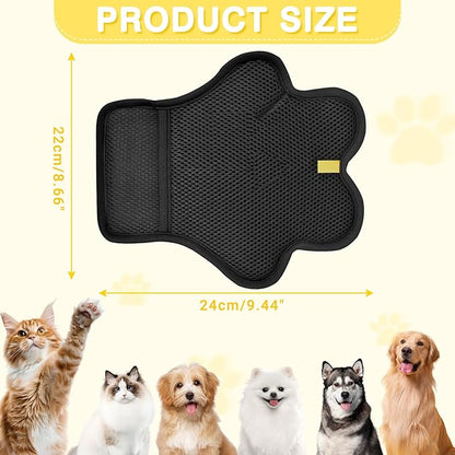 2PCS Pet Hair Removal Glove for Cats and Dogs,Upgrade Reusable Electrostatic Magic Brush Pet Hair Removal Grooming Gloves Tool for Furniture, Bed Sheets,Couch,Clothes,Carpet,Car Seat (2)