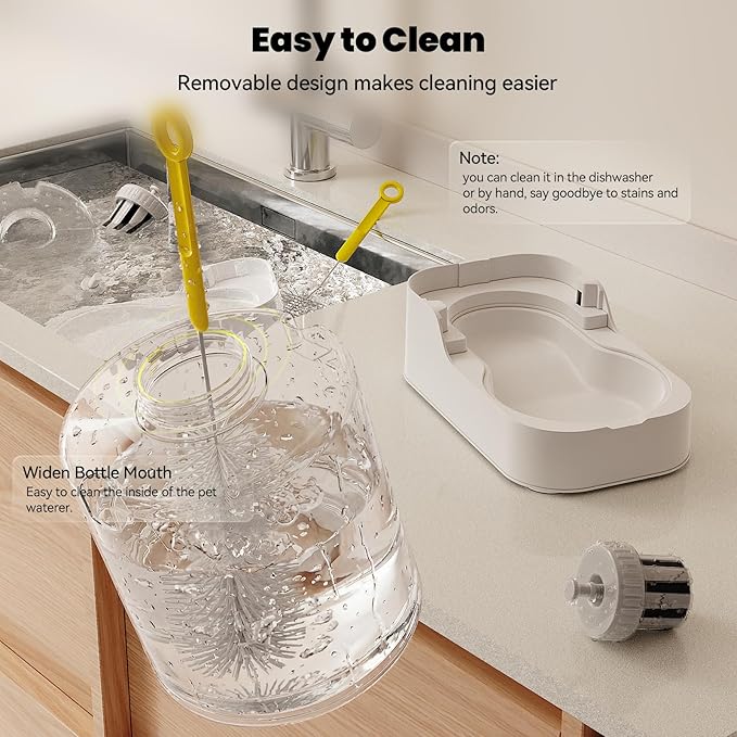 JUNSPOW Automatic Cat Water Dispenser, Dog Water Bowl Dispenser Adjustable Water Dispensing, Auto Pet Waterer for Cats and Dogs (Bowl not Included)