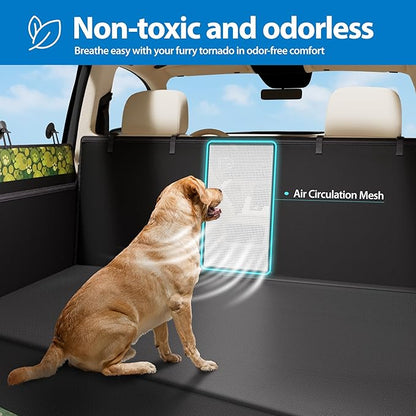 Dog Car Seat Cover for Back Seat with Support Rods, Waterproof Car Seat Cover for Dogs, Backseat Extender for Dogs in Car with Door Protectors, Thickened and Scratch-Resistant, Non-Slip