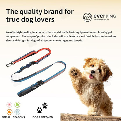 ‌EVERKING 6ft Hands-Free Dog Leash - 6-in-1 Adjustable with 360° Rotating Buckle, Night Reflective & Shock Absorbing for Large/Small Dogs (Up to 120lbs) (Dark Blue)
