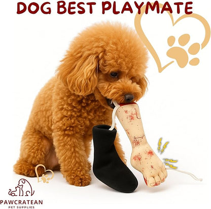 7" Squeaky Plush Toy for Puppies Small Dogs Self Etertainment Washable Soft Made [PET ONLY] (Sock & Foot)
