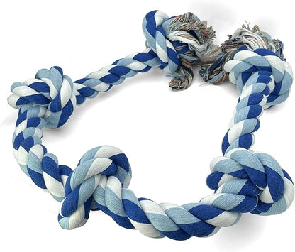 Knotted Rope Chew Toy for Dogs - Large Five Knot 35"