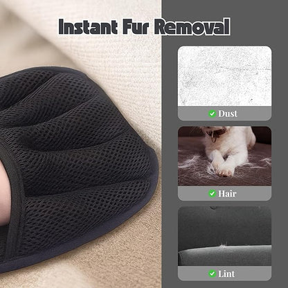 Pet Hair Removal Glove for Dogs & Cats, Reusable Electrostatic Hair Remover Tool, Cat & Dog Grooming Glove for Shedding & Deshedding, Magic Brush for Clothing, Couch, Carpet & Car Seat (1 Pack)
