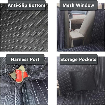 Back Seat Extender for Dogs, Dog Car Seat Cover, Back Seat Bridge Gap Filler, Non-Inflatable Car Camping Mattress Bed, Dog Hammock for Truck SUV (Black)