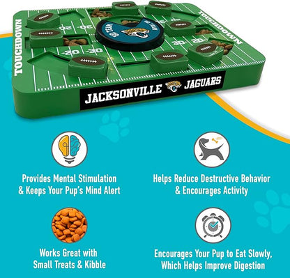 Pets First Jacksonville Jaguars NFL Dog Puzzle Toy, Large Size, Interactive Treat & Slow Feeding Toy