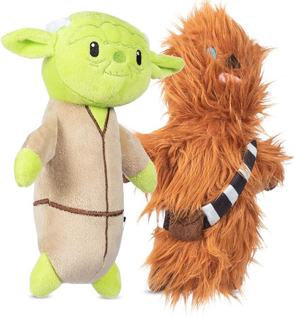 STAR WARS for Pets 2piece Multipack Dog Toys, YODA and Chewbacca Bobo Style Dog Toys Plush Toys Fabric Plush Dog Toy, Squeaky