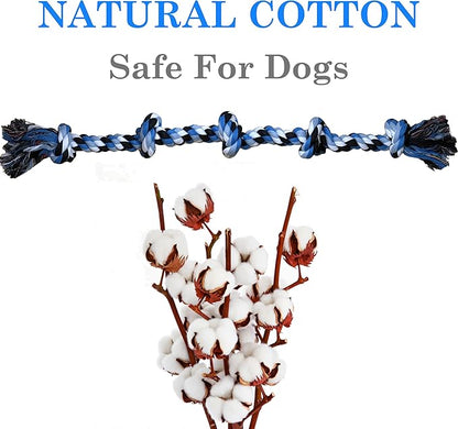 Dog Rope Toys for Large/Medium Aggressive Chewers,Tough Cotton Chew Toy,5 Knots 2.7Feet Indestructible,Knots Extra Tough Cotton Dog Ropes for Medium Large Dogs,Toy Teeth Cleaning