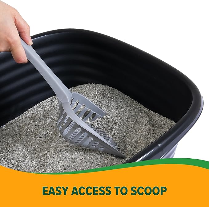 Arm & Hammer Simply Recycled Plastic Cat Litter Pan, Made in USA, Easy to Clean, Large Durable Litter Box, Black