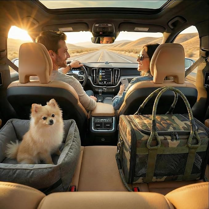 Soft-Sided Dog & Pet Carrier | for Car Rides, Trains, Errands & Daily Outings | Fits Pets Up to 15 lbs | 18" L x 11.5" H | Yorkies, Chihuahuas, Toy Poodles, Maltese & More