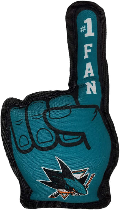 Pets First NHL San Jose Sharks #1 Fan Toy for Dogs & Cats. Best Tough PET Toy with Inner Squeaker. Number One Premium Dog Toy for Strongest Chewers & Sports Fans, One Size