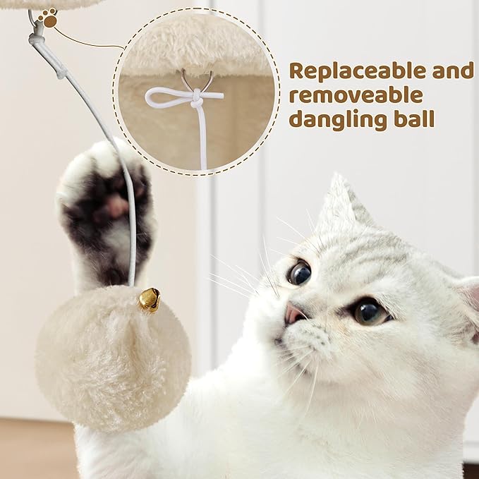 Yaheetech 23.5in Cat Tree Tower, Cat Condo with Sisal-Covered Scratching Posts, Cat House Activity Center Furniture for Kittens, Cats and Pets - Beige