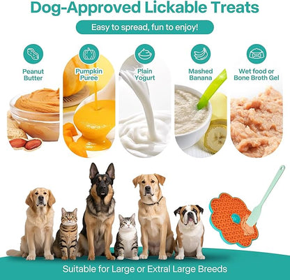 2 in 1 Lick Mat for Crate Training, Dog Slow Feeder Anxiety Relief Enrichment Pad with Suction Cups, Dishwasher Safe, BPA-Free Silicone for Small & Medium Dogs, 1 Pack