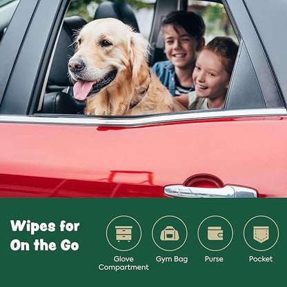 Bark & Clean Dog Wipes for Paws and Butt, 50 Count Large 8.5" x 9" Hypoallergenic Bamboo Pet Wipes Compostable Puppy Wipes with Lavender for Dogs Body Face - Deodorizing Grooming Wipes